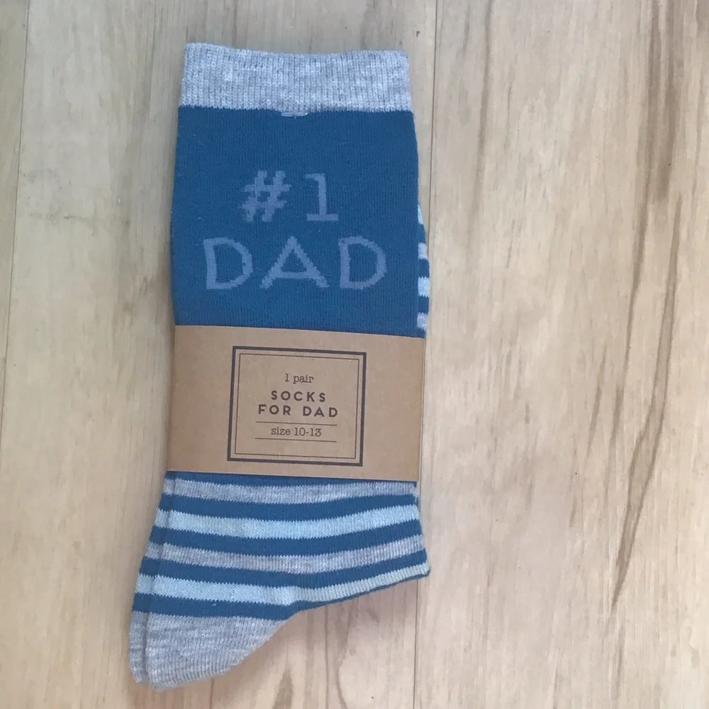 Grey‎ & Blue Stripe #1 Dad Socks NWT